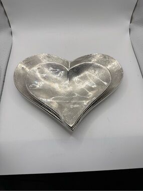 Cracker Barrel Metal Heart Shaped Dish Set NEW.